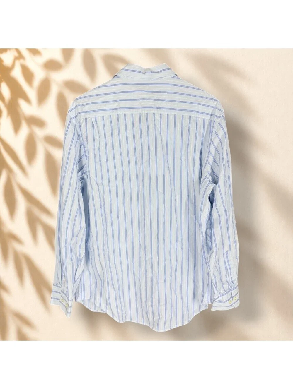 Banana Republic Shirt Men L Large Blue Striped Button Up Collared Long Sleeve